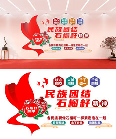 民族团结石榴籽精神文化墙设计