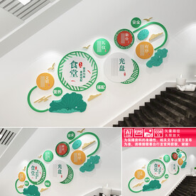 食堂文化楼道文化墙