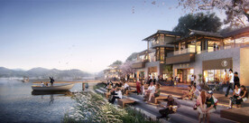 古镇商业街水边景观