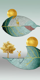 装饰画 晶瓷画 叶子