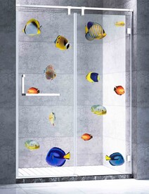 高清分层透明底淋浴房门打印图