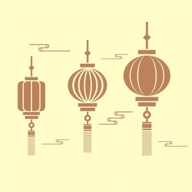 中国风中式古典春节灯笼祥云纹