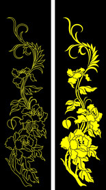 牡丹花条幅图案