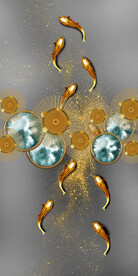 晶瓷画 抽象画 荷叶