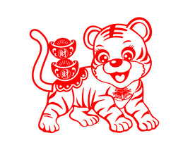 虎年剪纸剪纸窗花