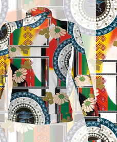 几何数码女装印花 