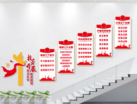 政法队伍教育整顿楼梯文化墙展板