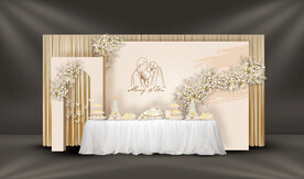 香槟色婚礼甜品区