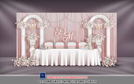 粉色婚礼签到区