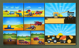 矢量农机秋收系列