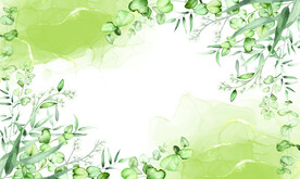 优雅绿植水彩背景