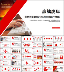 红色2022年终总结汇报PPT