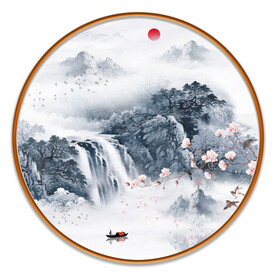 中式水墨山水客厅装饰画