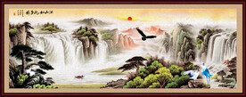 国画瀑布