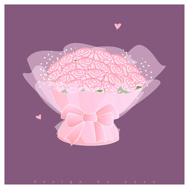 矢量玫瑰花束插画