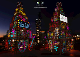 商业圣诞霓虹灯塔