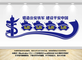 四个铁一般文化墙