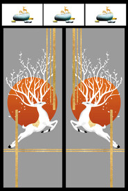 高清分层透明底推拉门玻璃打印图