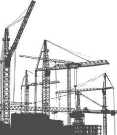 施工塔吊矢量剪影