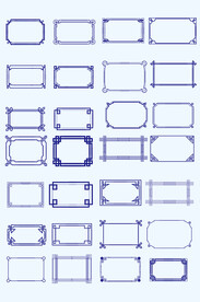 中式矢量花纹边框