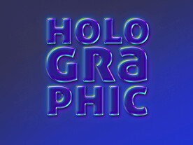 潮流炫彩金属镭射3D字体样机