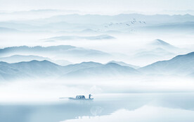 现代 客厅墙画山水画