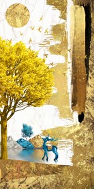 麋鹿发财树玄关