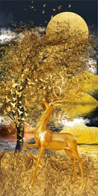 金色麋鹿发财树玄关