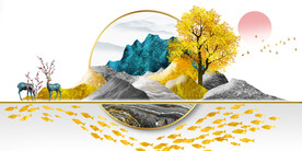 晶瓷画 新中式 麋鹿