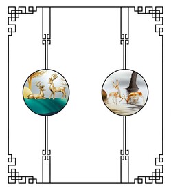 高清分层透明底推拉门打印图