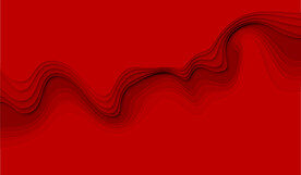 红色剪纸风格山谷等高线