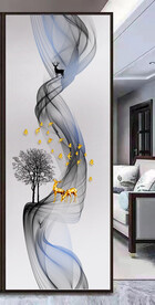 高清分层透明底玄关玻璃打印图