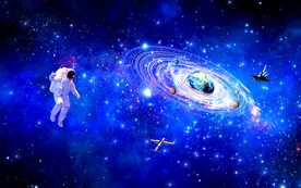 漩涡星系星空背景