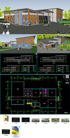 活动中心CAD施工图 SU模型