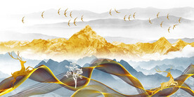 晶瓷画抽象画山水风景画