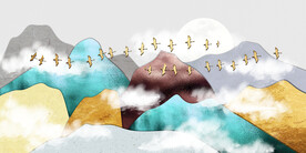 晶瓷画抽象画山水风景画