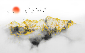 晶瓷画抽象画山水风景画