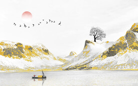 晶瓷画抽象画山水风景画