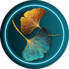 晶瓷画抽象画光影画杏叶