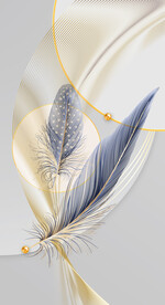 晶瓷画线条抽象画玄关羽毛