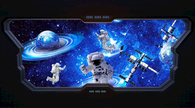 太空舱宇航员航天背景墙