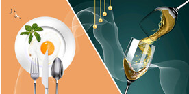 晶瓷画抽象画餐厅餐具红酒杯