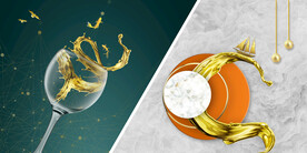 晶瓷画抽象画餐厅餐具