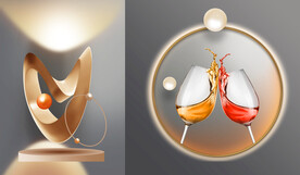 晶瓷画抽象画餐厅餐具红酒杯