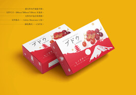 日式红提包装 平面图