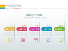 商务PPT五个分项信息图表结构