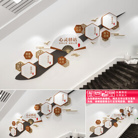 心灵驿站楼道文化墙