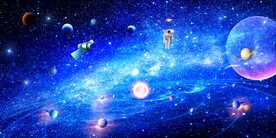 蓝色星空科技背景