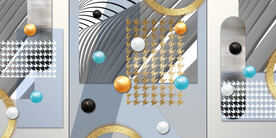 晶瓷画几何抽象画圆球