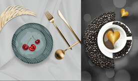 晶瓷画餐厅餐具